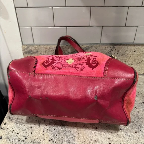 RARE Y2K VINTAGE Juicy Couture Pink Tote Bag velour - Picture 5 of 8